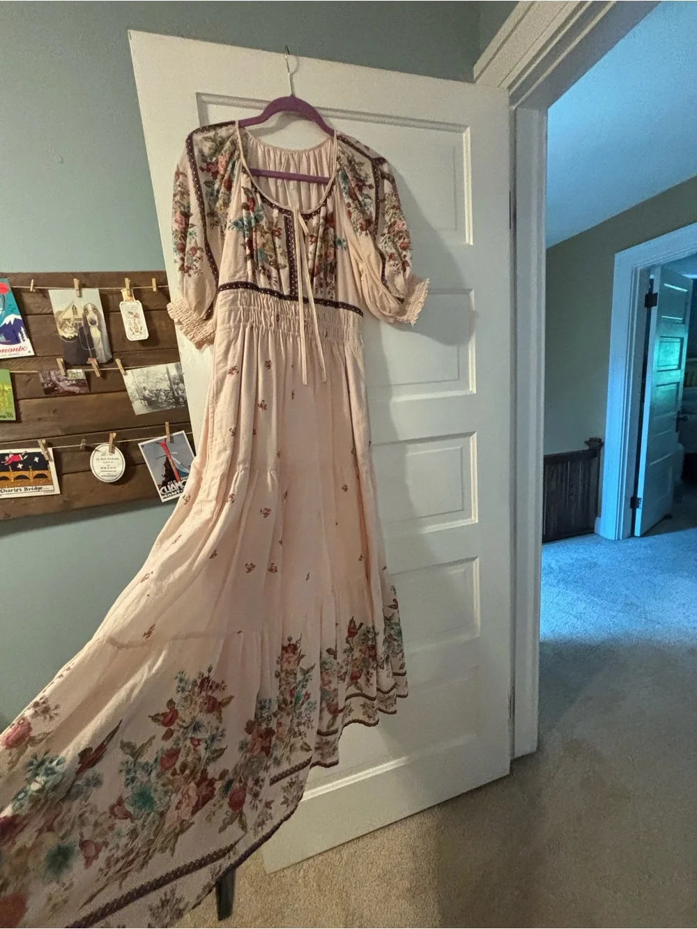 Anthropologie Somerset Floral border, print Maxi Dress - Cream - Picture 1 of 5